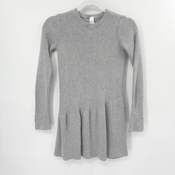 Ivivva Top Of The Whirl Sweater Dress Sz 10 Girls Gray Rib Knit Crewneck Long Sl - Picture 1 of 10